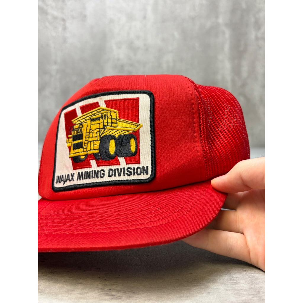 Vintage 80s/90s Wajax Mining Division Embroidered Trucker Snapback Hat OSFA