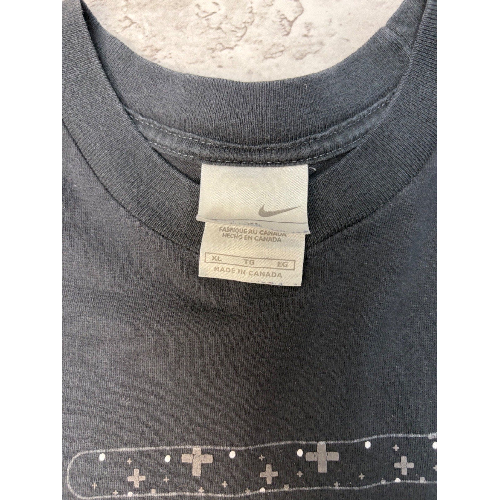 Vintage Y2K Nike Shox Spellout Logo Black Graphic T-Shirt Size XL
