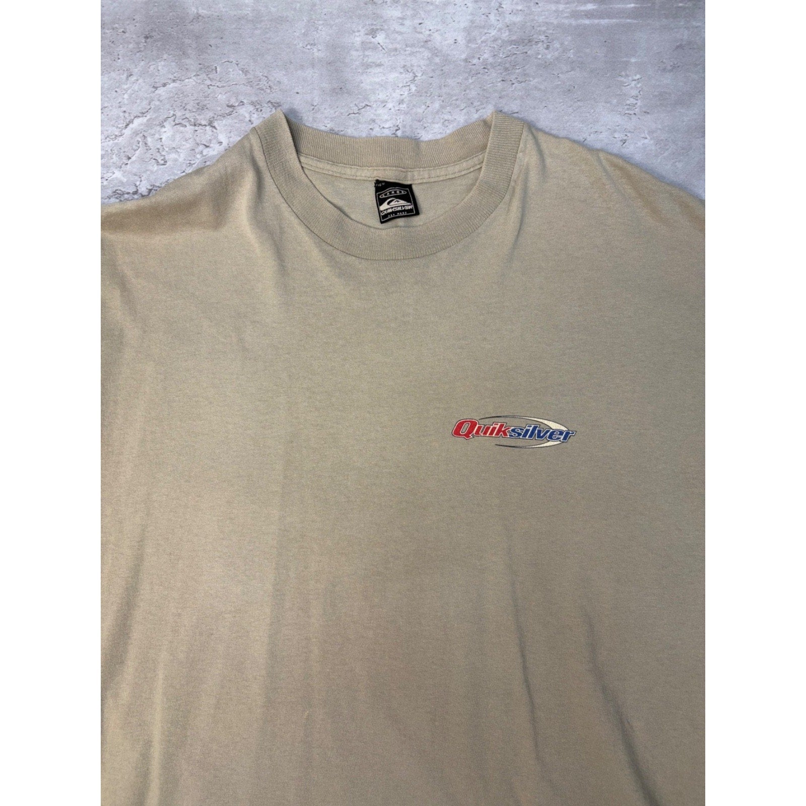 Vintage Y2K Quiksilver Advanced Boarding Two Tone Spellout Logo T-Shirt Sz Large