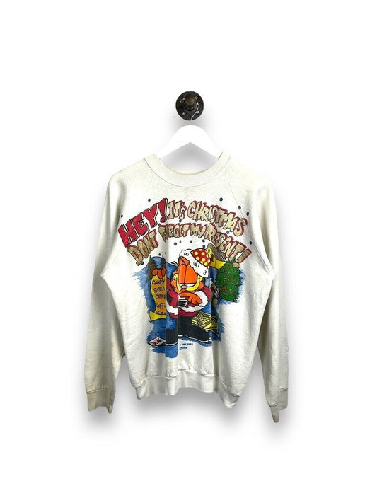 Vintage 1994 Garfield Christmas Cartoon Character Graphic Sweatshirt Size XL 90s