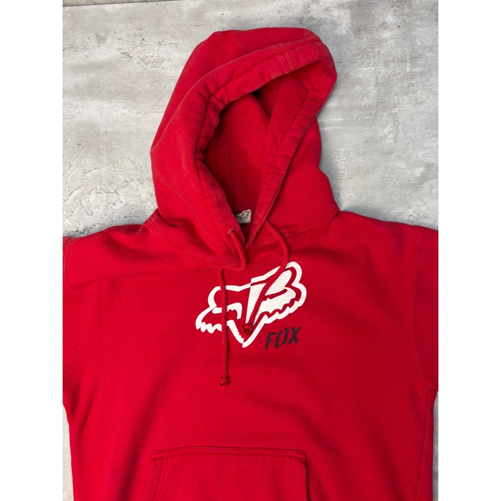 Vintage Fox Racing Graphic Logo Spellout Hooded Sweatshirt Size Small
