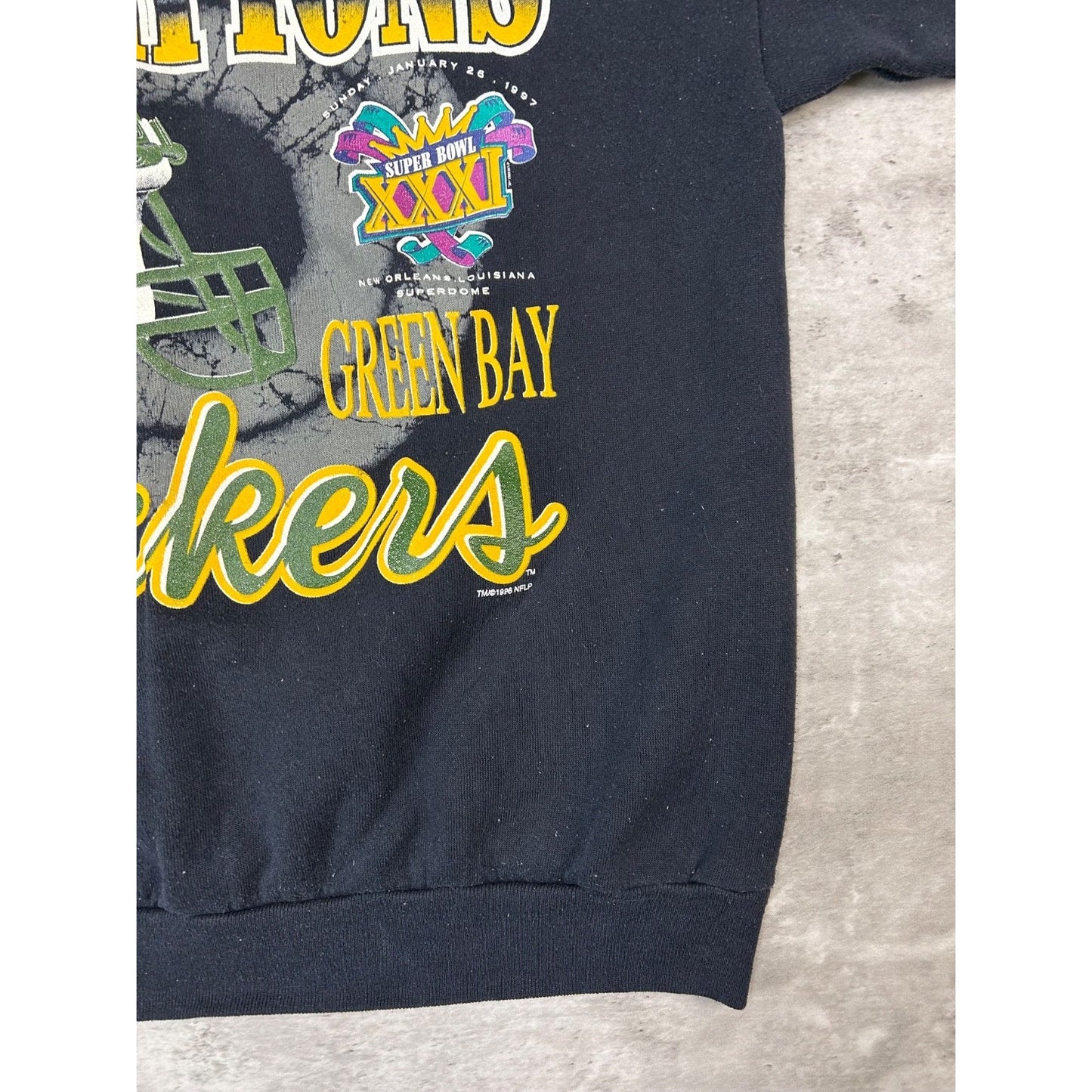 Vintage 1997 Green Bay Packers NFL Super Bowl Champs Football Sweatshirt Large