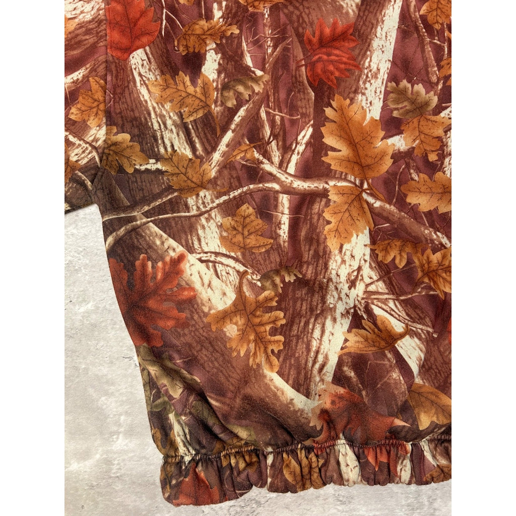 Vintage 90s Fall Tree Camo Full Zip Hooded Hunting Jacket Size XL