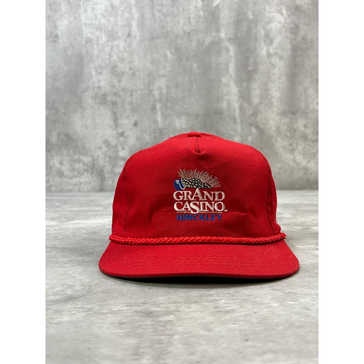 Vintage 90s Grand Casino Hinckley Embroidered Spellout Snapback Hat OSFA