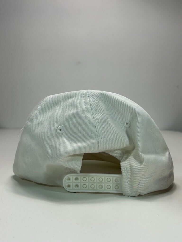 Vintage 80s/90s White Blank Boaters Snapback Hat OSFA