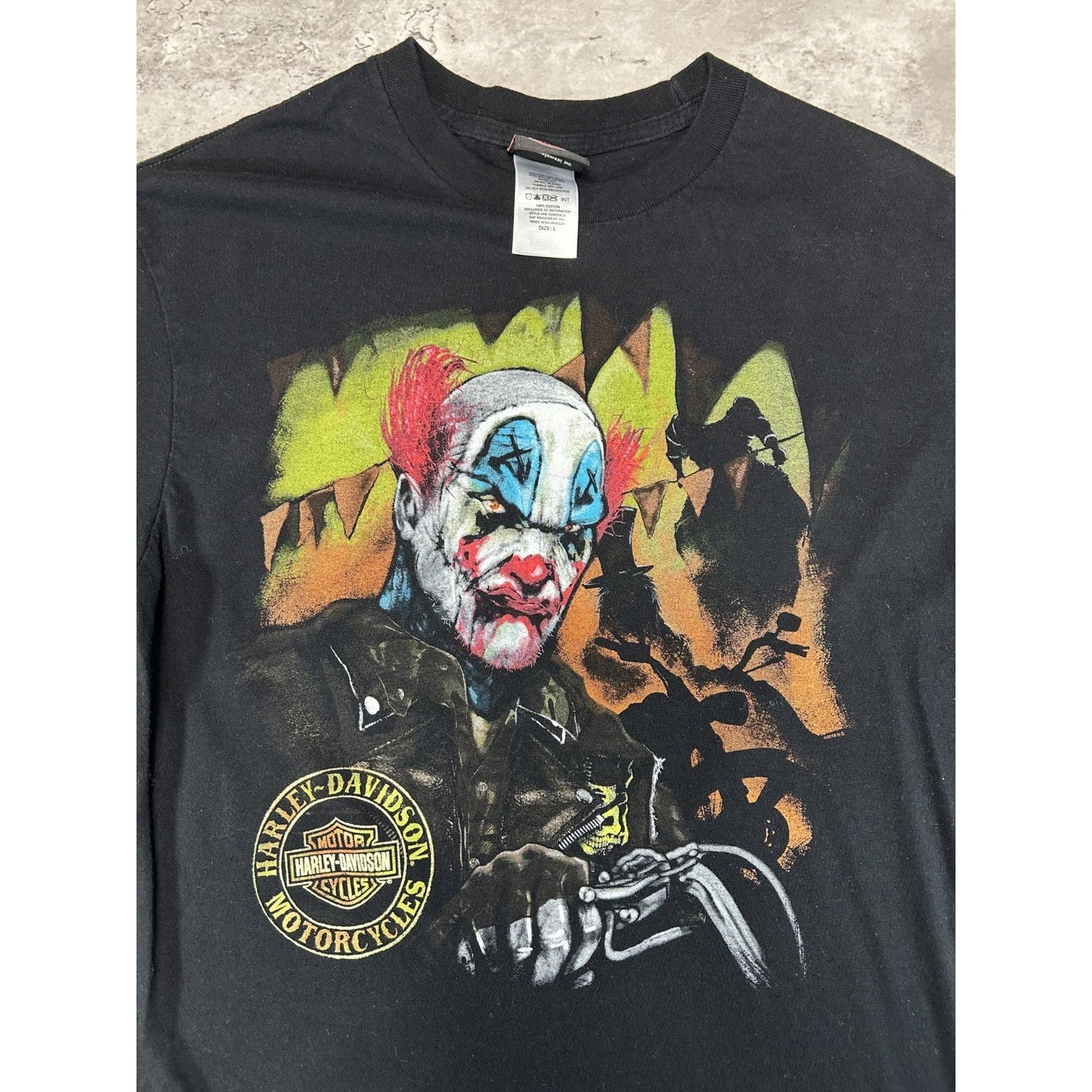 Harley Davidson Motorcycles Clown Graphic T-Shirt Size Large Black