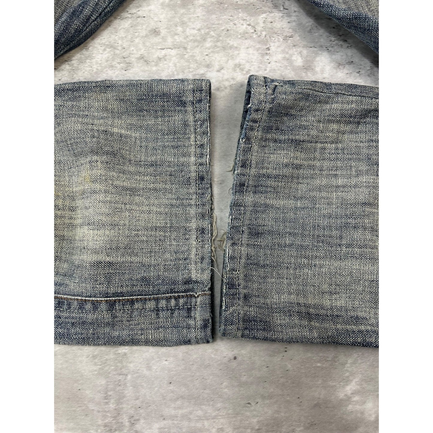 Vintage Y2K Parasuco Distressed Gray Denim Straight Fit Denim Pants Size 33