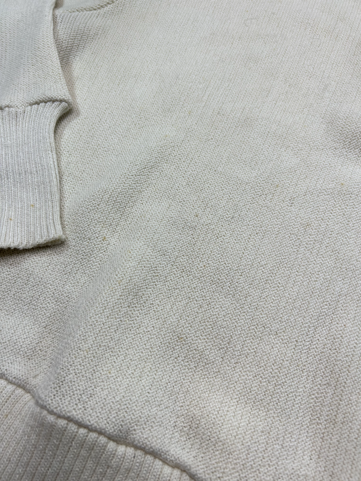 Vintage CPGA Exclusive 100% Wool 1/2 Collard Knit Sweater Size Medium Beige