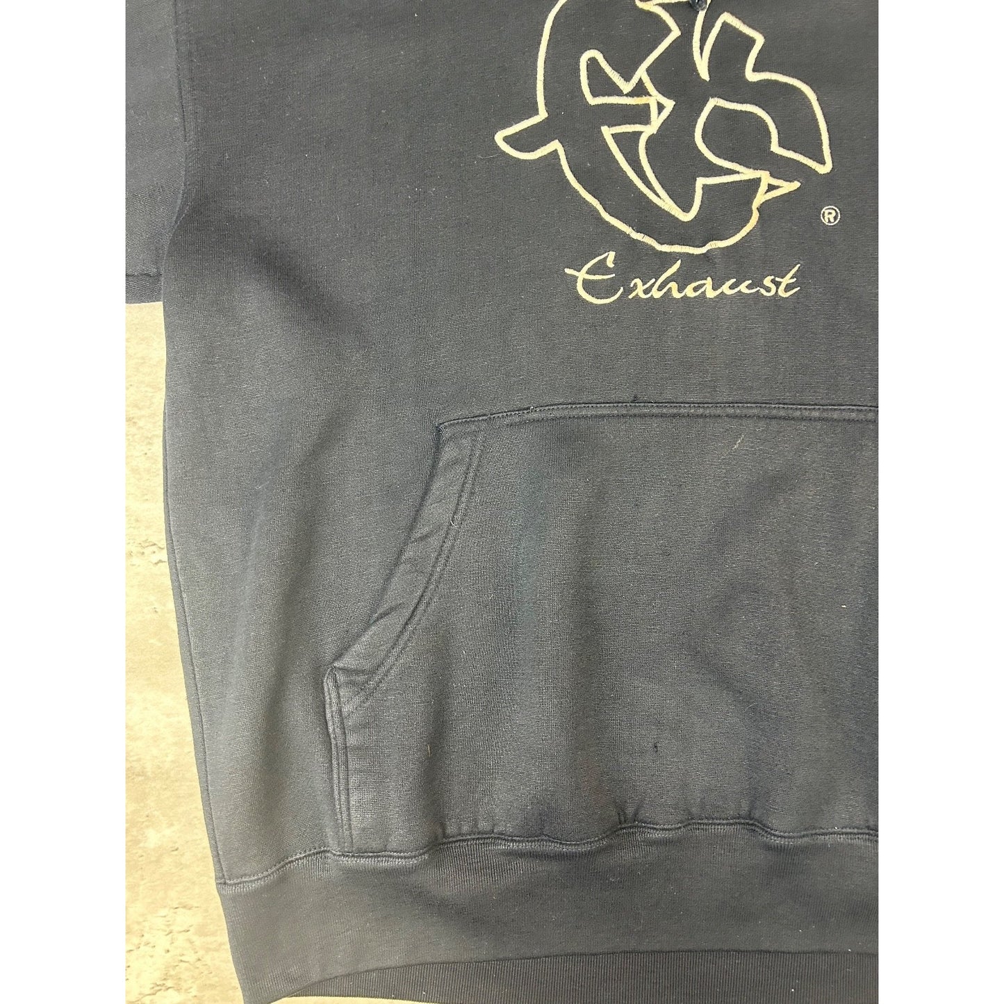 Vintage Y2K Fubu Sport Exhaust Embroidered Spellout Hooded Sweatshirt Sz Medium