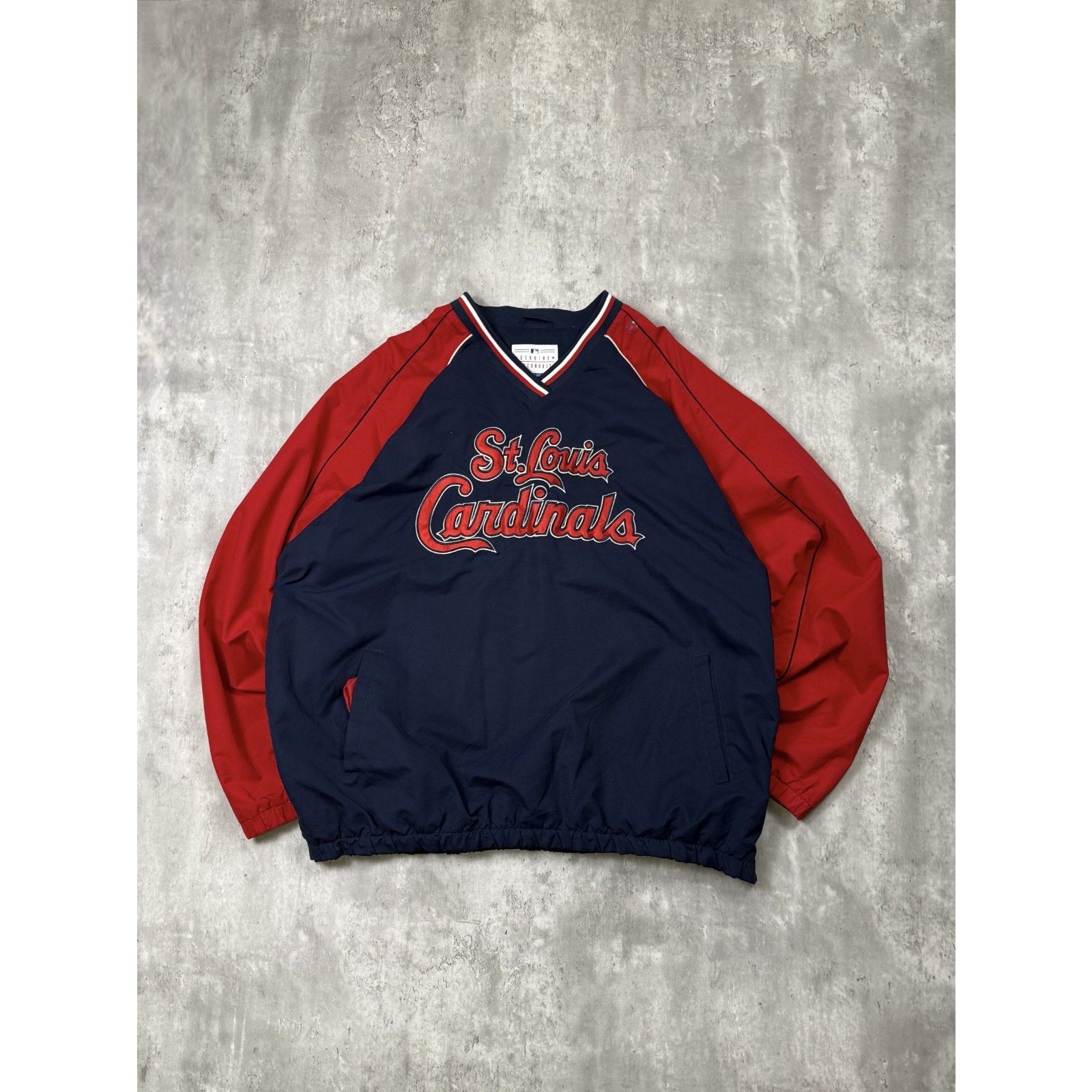 Vintage St Louis Cardinals MLB Embroidered Script Windbreaker Jacket Size 2XL