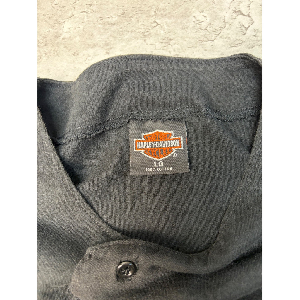 Vintage Harley Davidson Fort Collins Landscape Graphic Baseball Jersey Sz Large