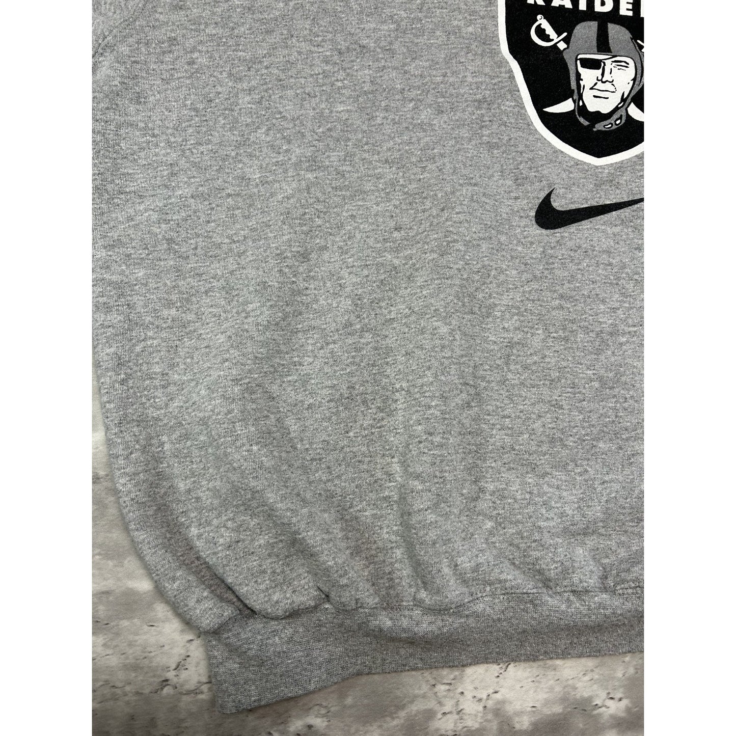 Vintage 90s Los Angeles Raiders NFL Nike Middle Swoosh Sweatshirt Size 2XL