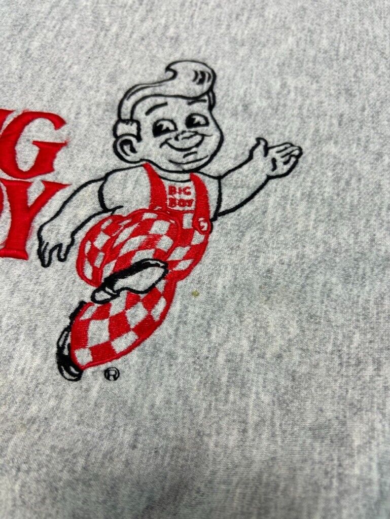 Vintage 90s Big Boy Cartoon Character Spellout Embroidered Sweatshirt Size Large