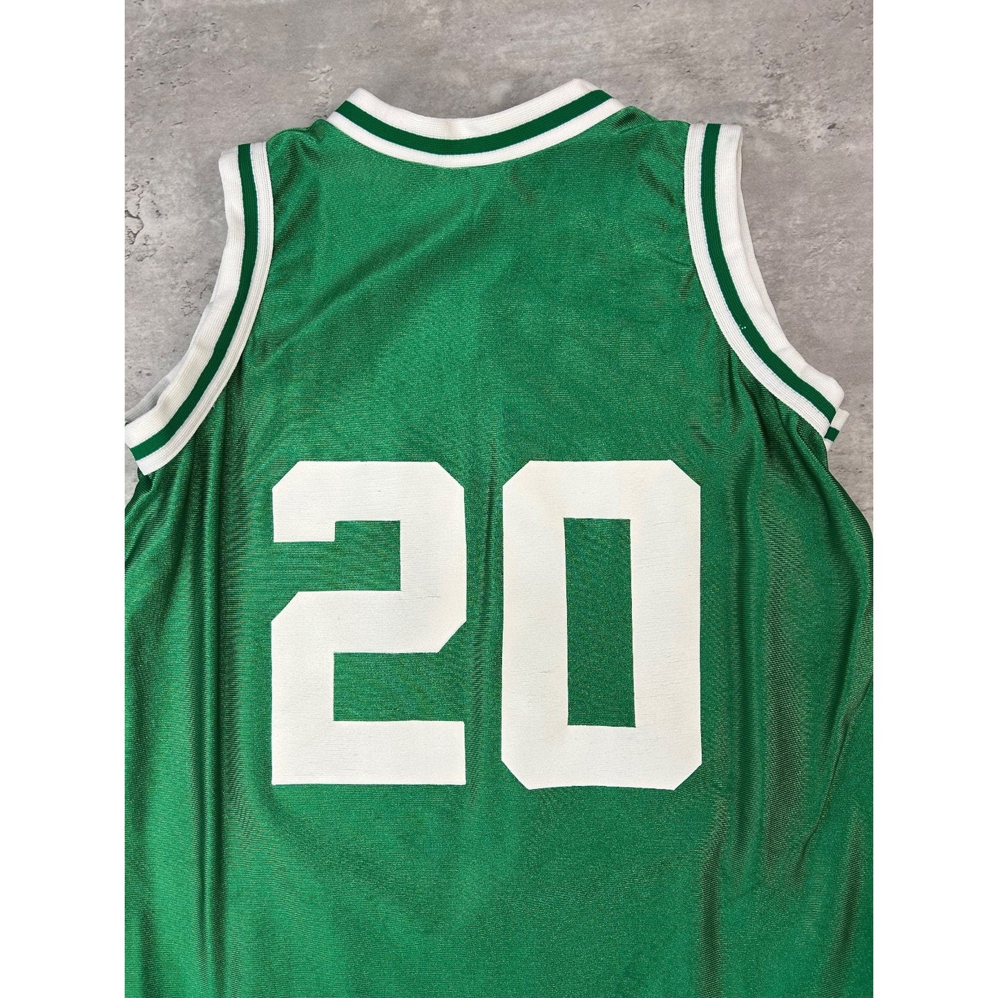 Vintage 80s/90s St Thomas #20 Graphic Spellout Basketball Jersey Size Medium