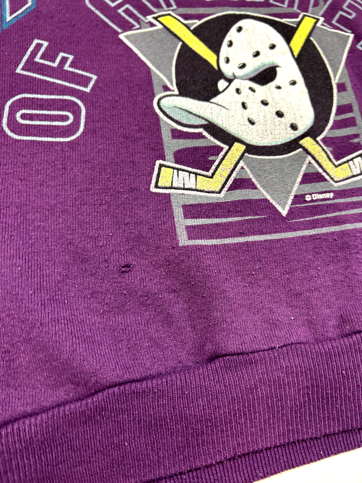 Vintage 1993 Anaheim Mighty Ducks NHL Big Graphic Spellout Sweatshirt Sz Medium