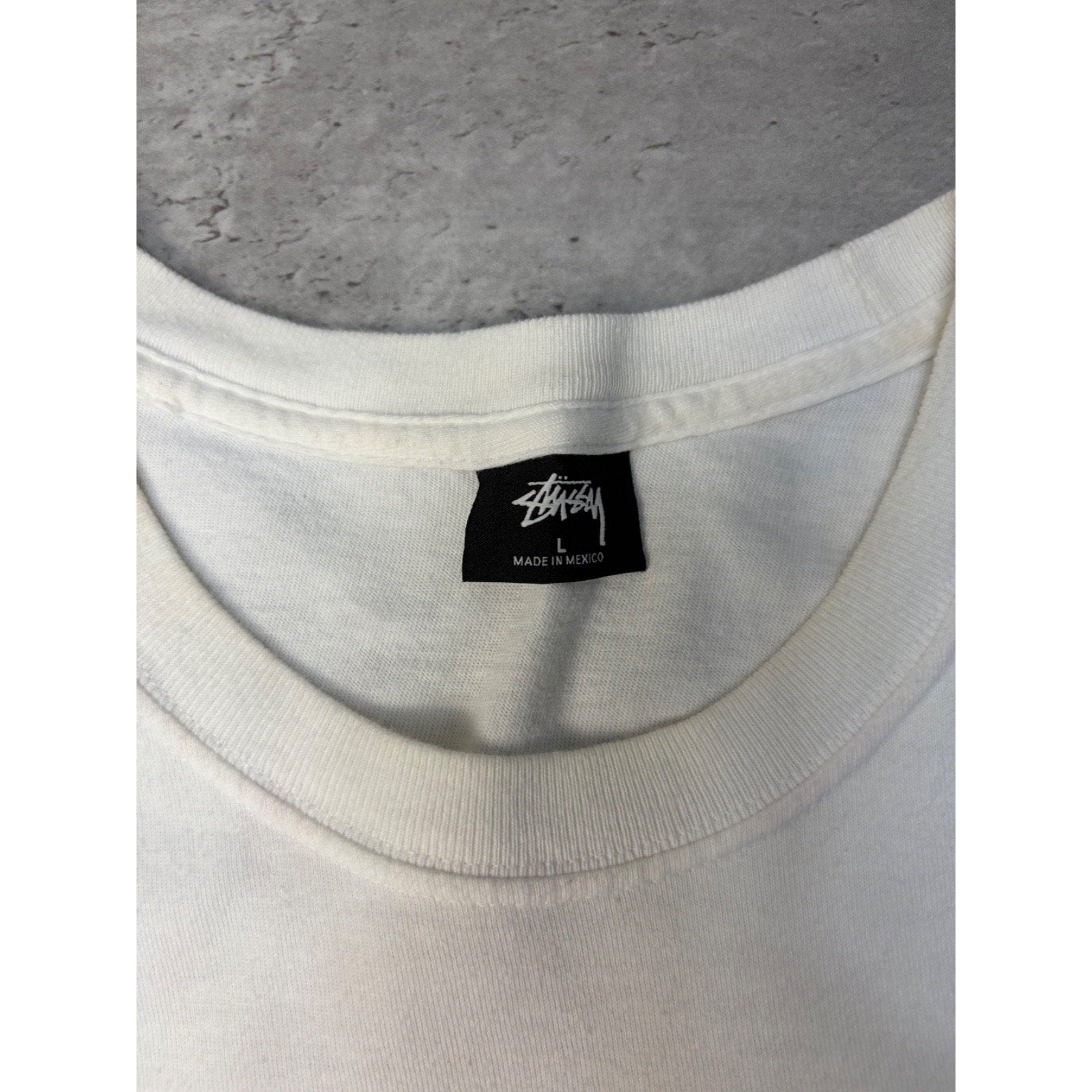 Stussy Spellout Flower Graphic White T-Shirt Size Large