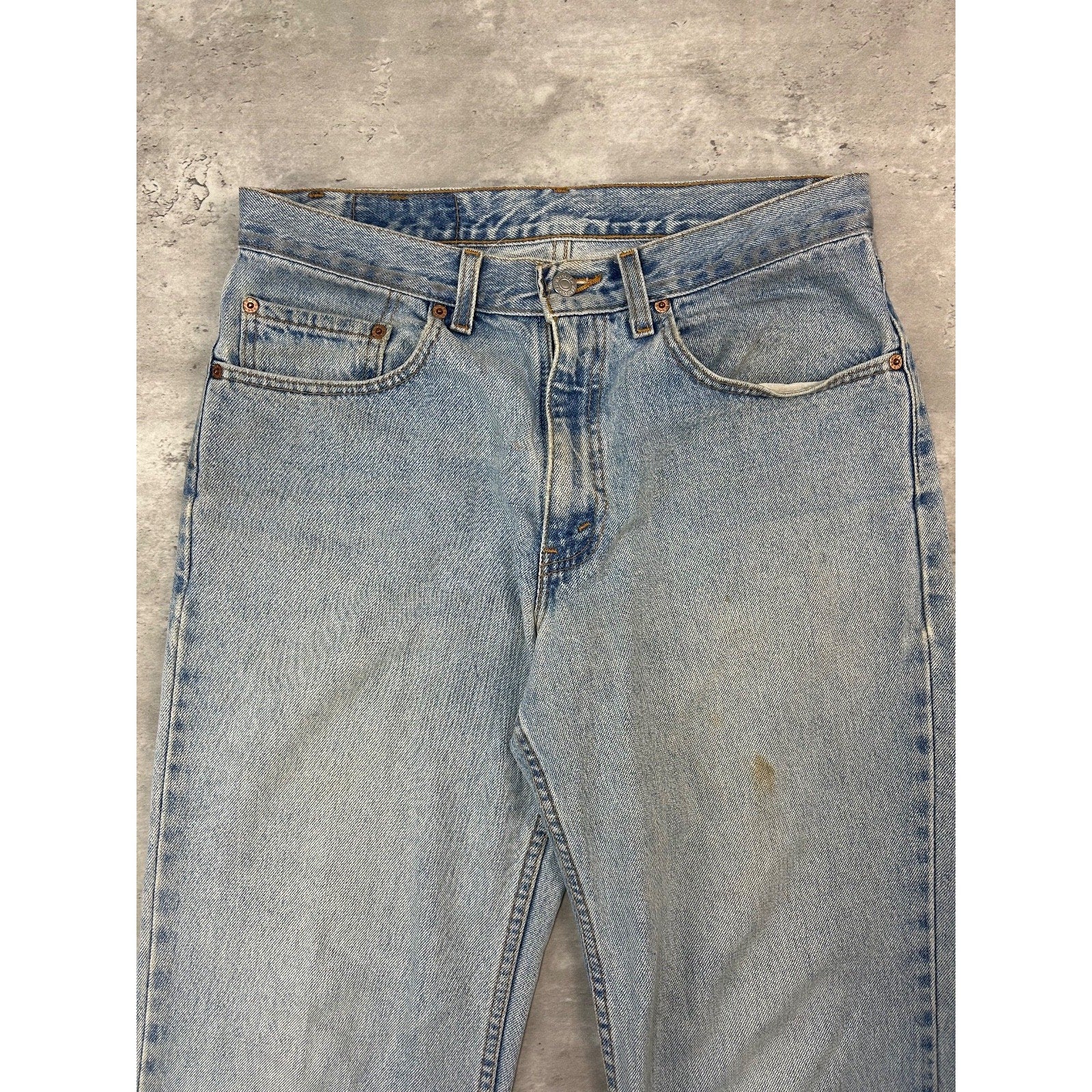 Vintage 90s Levis 550 Red Tab Light Wash Denim Pants Size 32 Blue