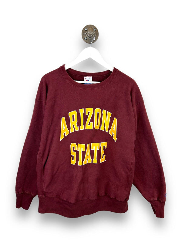 Vintage 90s Champion Arizona State NCAA Spell Out Collegiate Sweatshirt Size XL