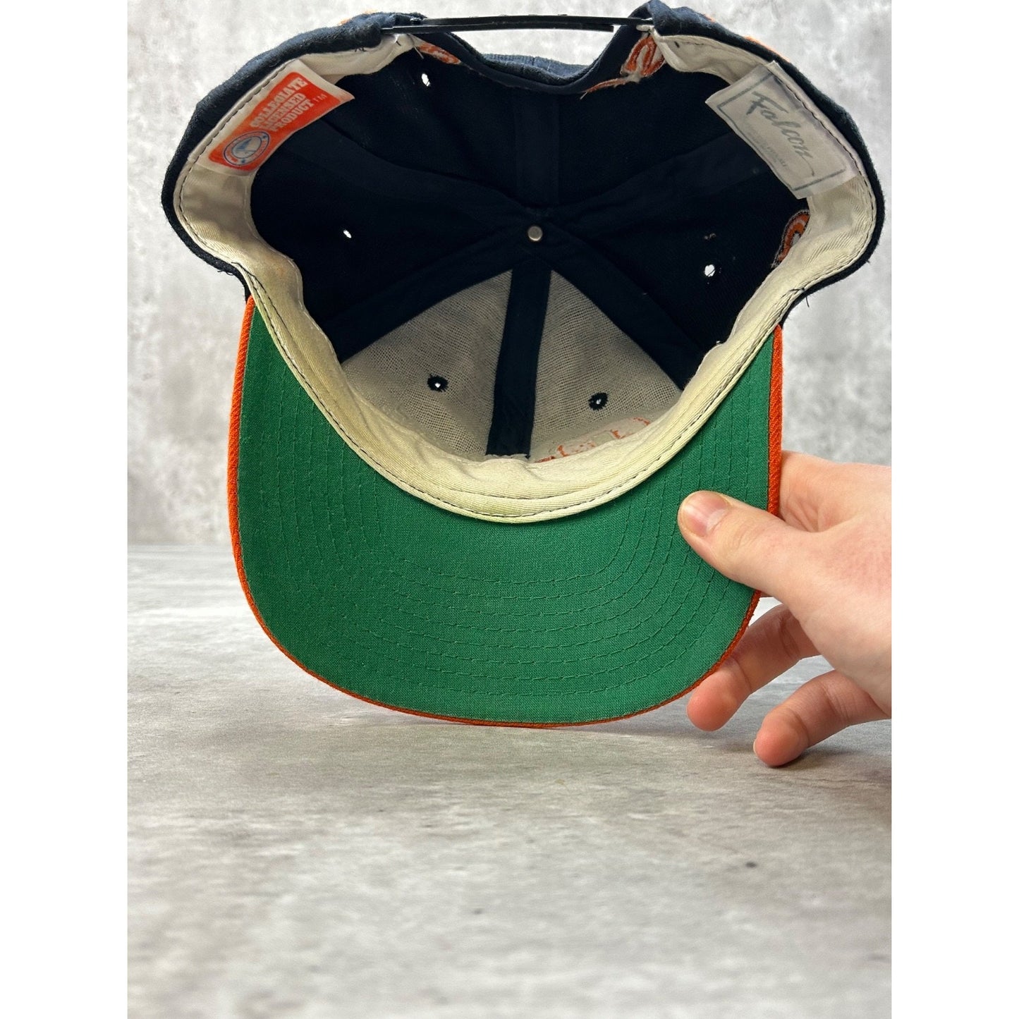 Vintage 90s Syracuse Orangemen NCAA Embroidered Spellout Snapback Hat OSFA