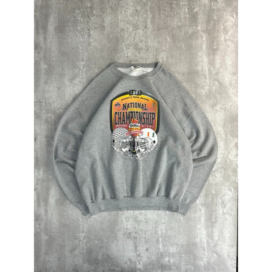Vintage 2003 Ohio State Vs Miami NCAA National Champs Football Sweatshirt Sz 2XL