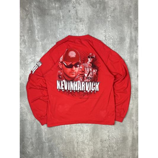 Kevin Harvick #29 Nascar Graphic Spell Out Long Sleeve T-Shirt Size XL Red