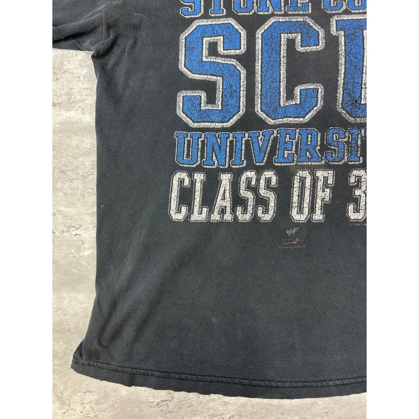Vintage 90s Stone Cold University WWF Spellout Graphic T-Shirt Size XL