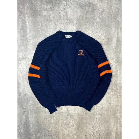 Vintage 90s Chicago Bears NFL Embroidered Logo Knit Sweater Size Medium