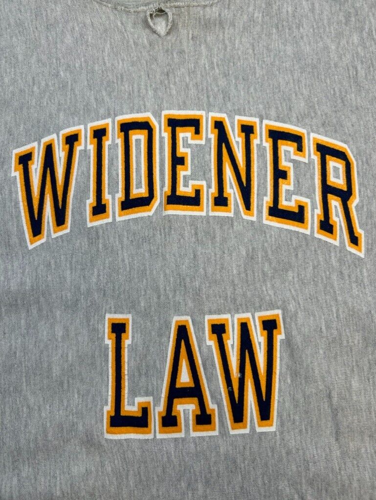 Vintage 90s Champion Reverse Weave Widener Law Spellout Sweatshirt Size 2XL Gray