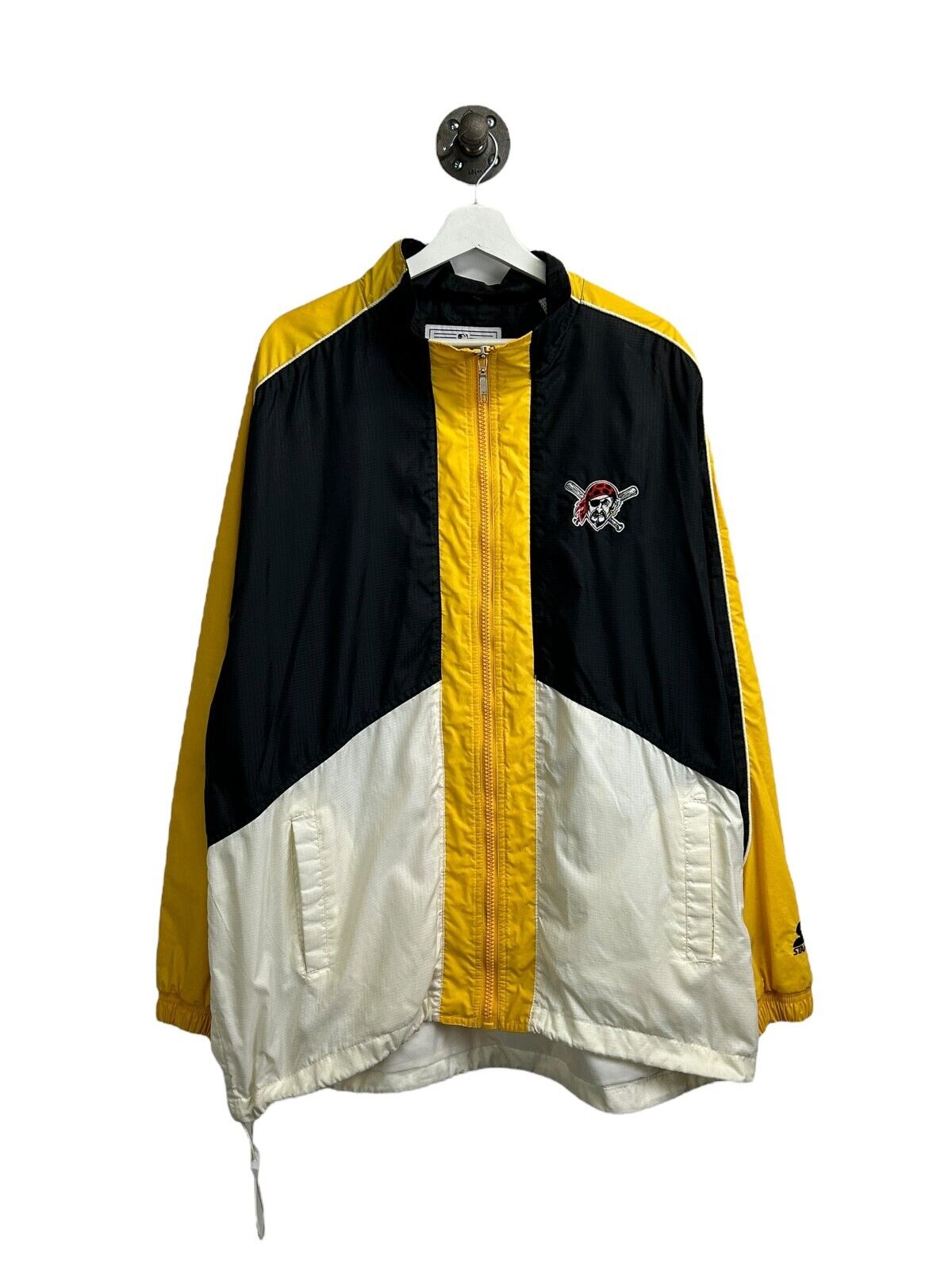 Vintage 90s Pittsburgh Pirates MLB Starter Nylon Windbreaker Jacket Size XL