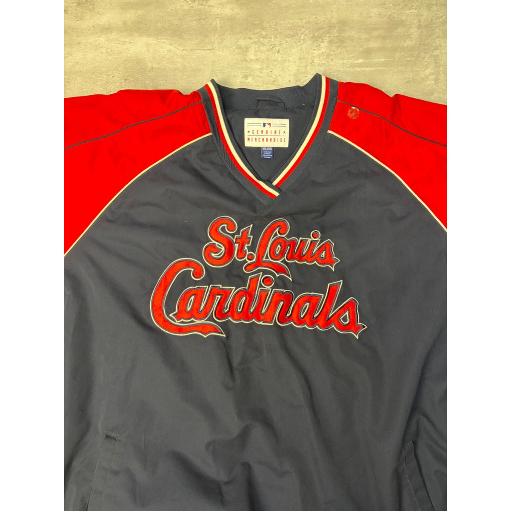Vintage St Louis Cardinals MLB Embroidered Script Windbreaker Jacket Size 2XL