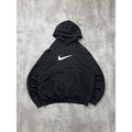 Vintage 2000s Nike Big Swoosh Graphic Hooded Sweatshirt Size Medium