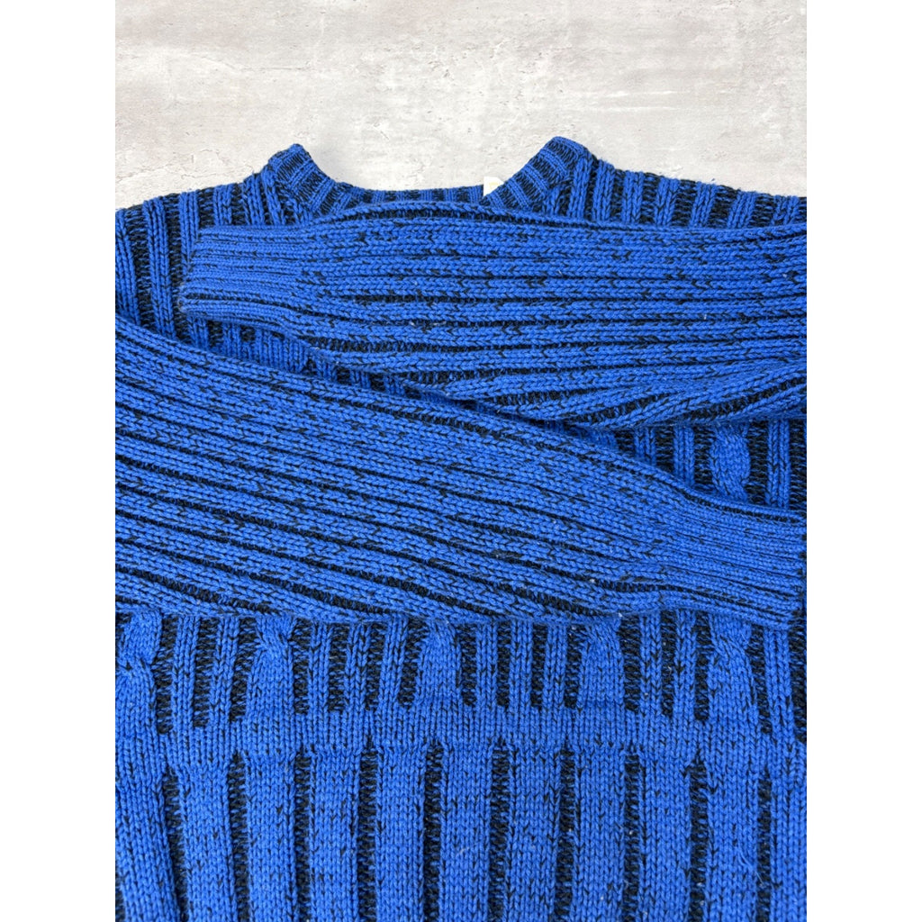Vintage 90s Abstract Striped Pullover Ribbed Knit Sweater Size Small
