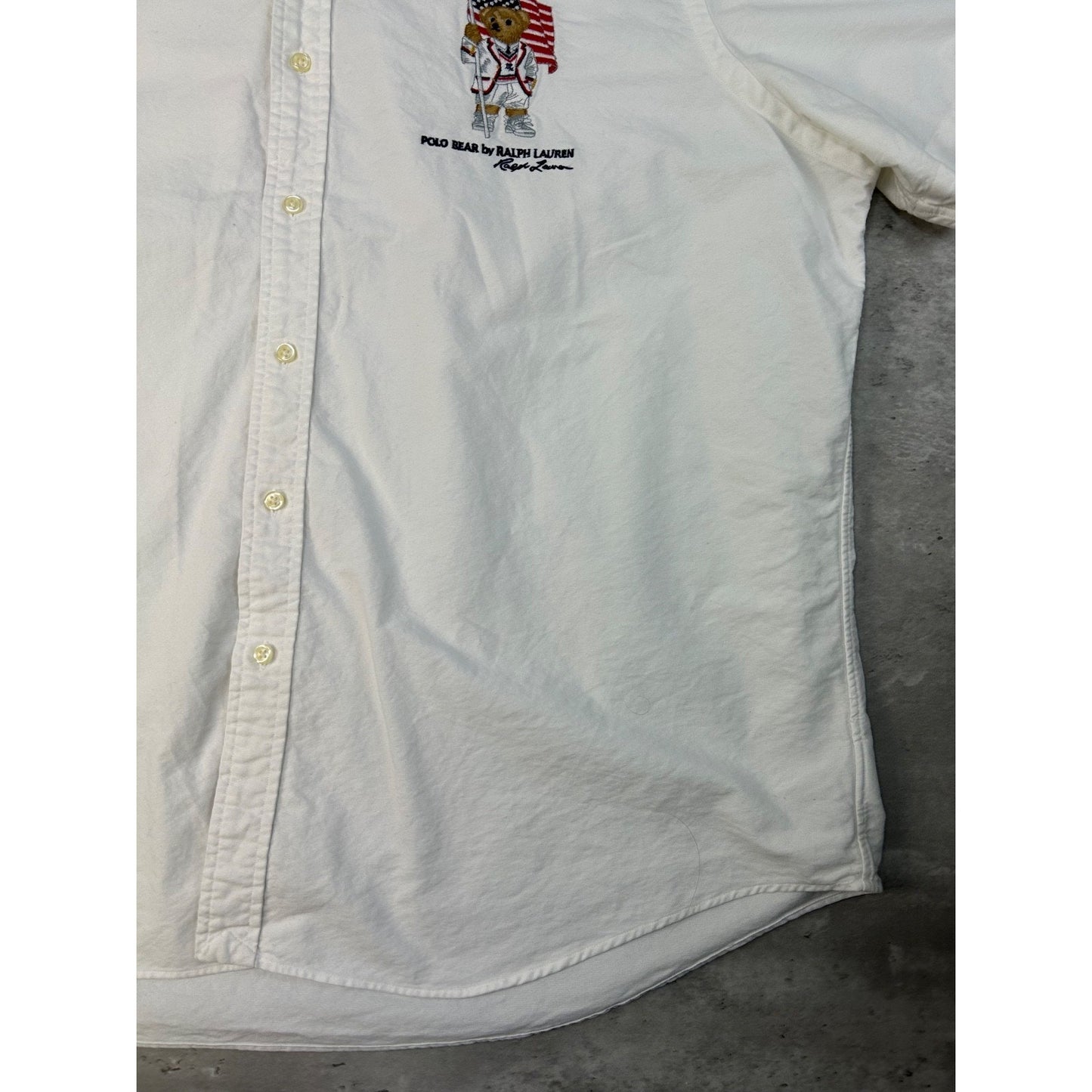 Vintage Polo Ralph Lauren Embroidered Polo Bear Button Up Shirt Size XXL