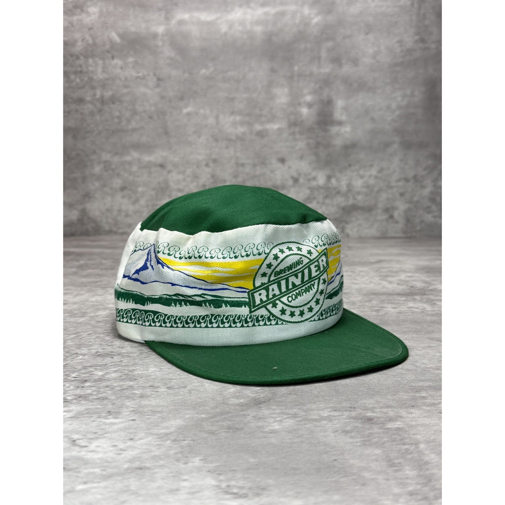 Vintage Rainer Brewing Company Beer Promo Mountain Graphic Fitted Hat OSFA