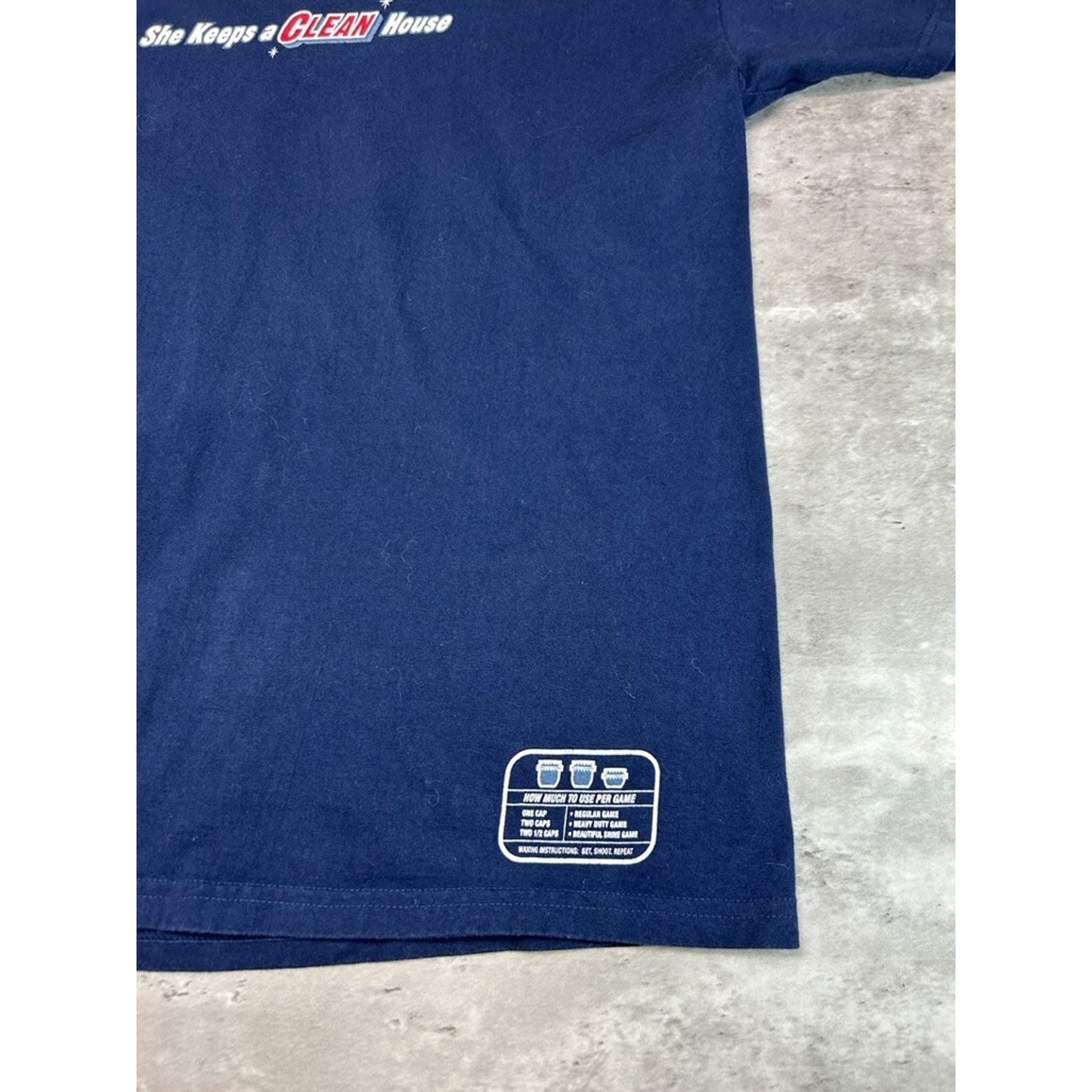 Vintage 90s Nike Womens Basketball She Keeps A Clean House T-Shirt Size XL Blue