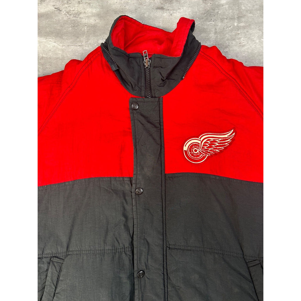 Vintage 90s Detroit Red Wings NHL Insulated Full Zip Hockey Jacket Size XL