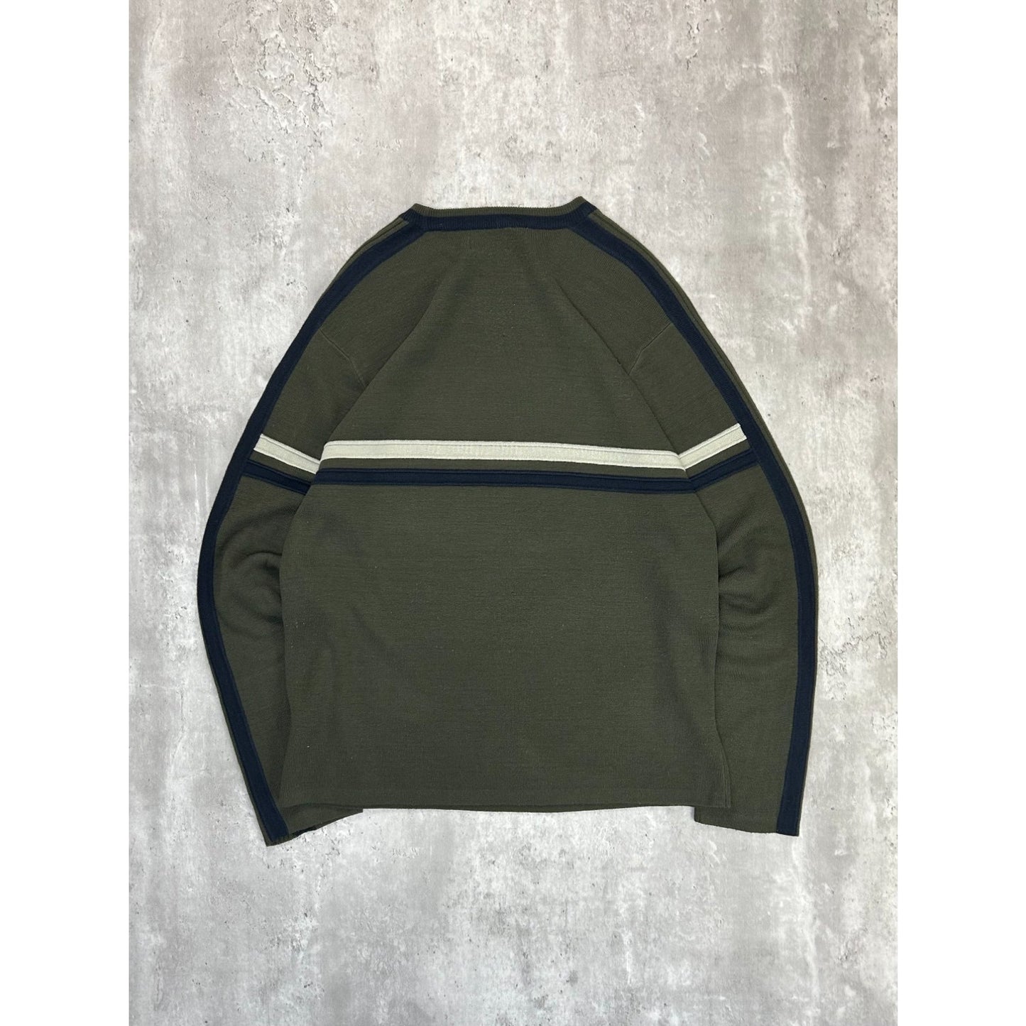 Vintage Union Bay Solid Striped Pullover Knit Sweater Size XL