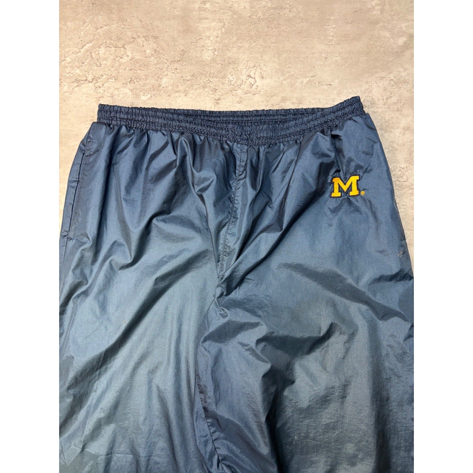 Vintage 90s Michigan Wolverines NCAA Embroidered Logo Windbreaker Pants Size XL