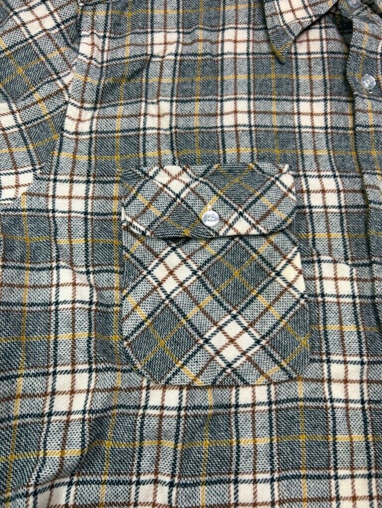 VTG 80s/90s Pendleton Wool Plaid Double Pocket Long Sleeve Button Up Shirt Sz XL