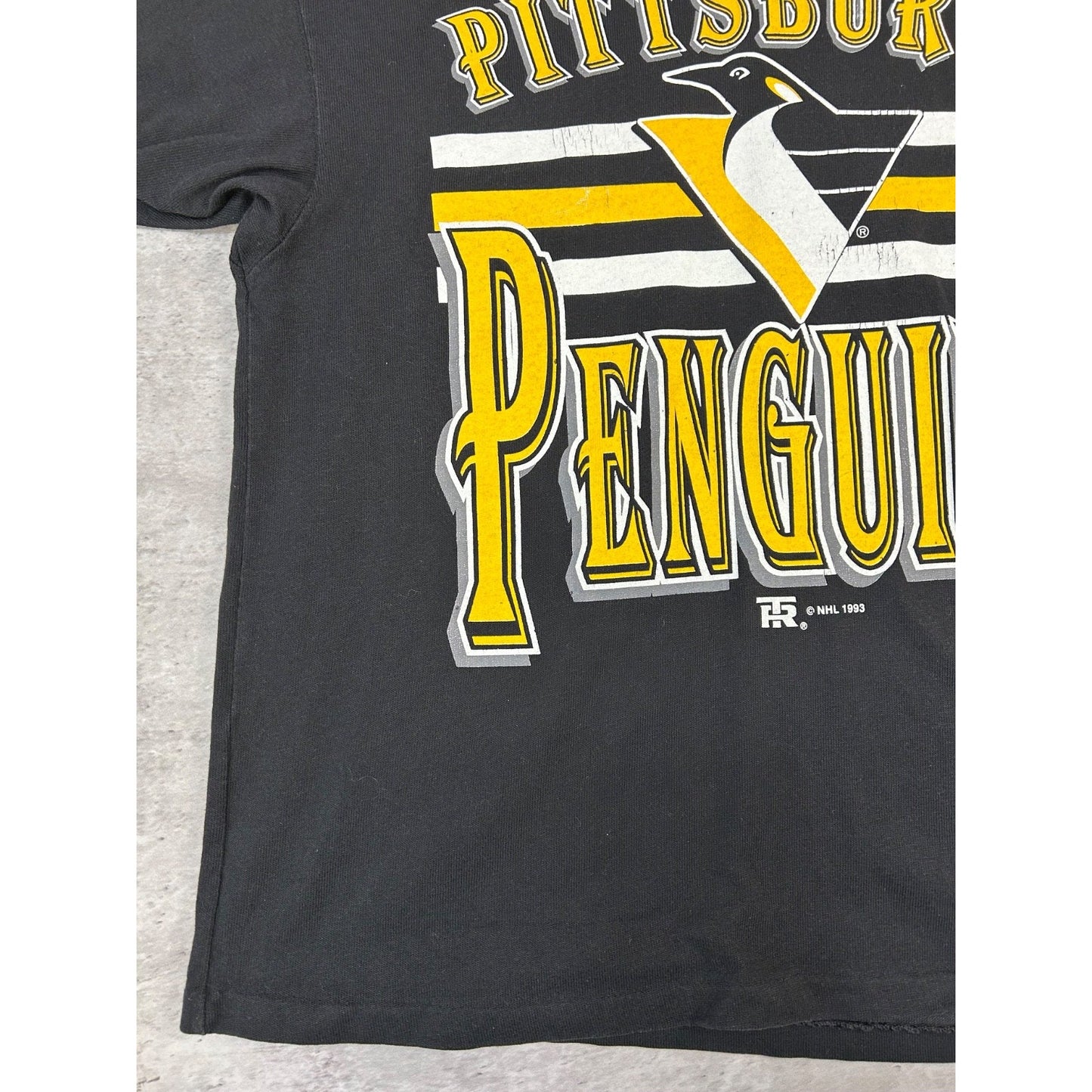 Vintage 90s Pittsburgh Penguins NHL Graphic Spellout Hockey Jersey Size Medium