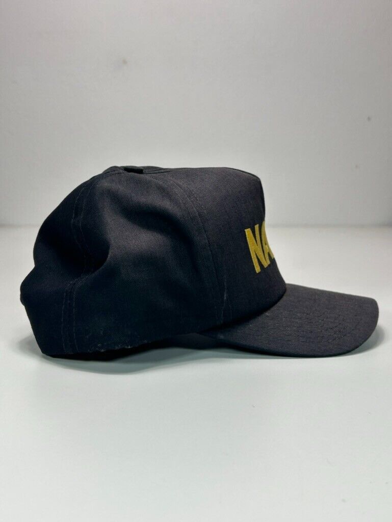 Vintage 80s/90s US Navy Embroidered Spellout Snapback Hat OSFA