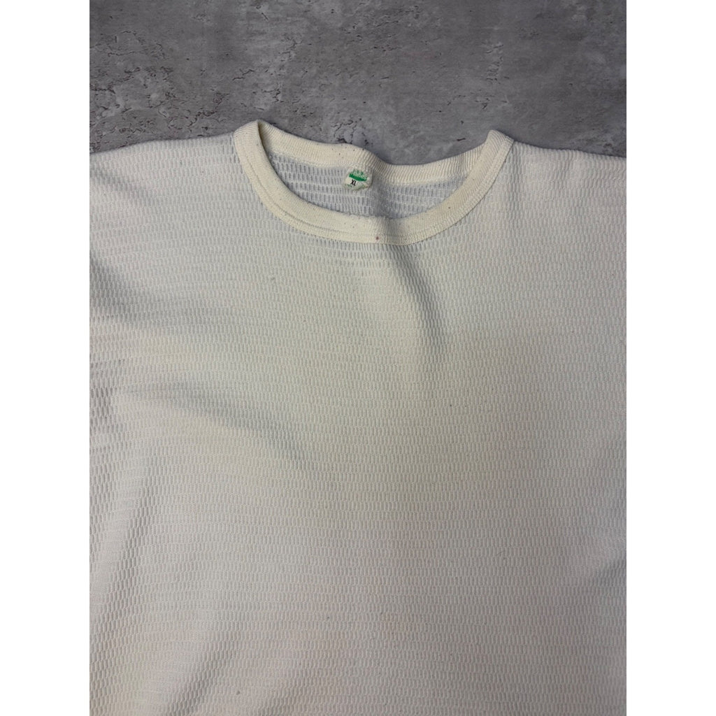 Vintage 1970s Hanes Waffle Print Thermal Long Sleeve T-Shirt Size XL