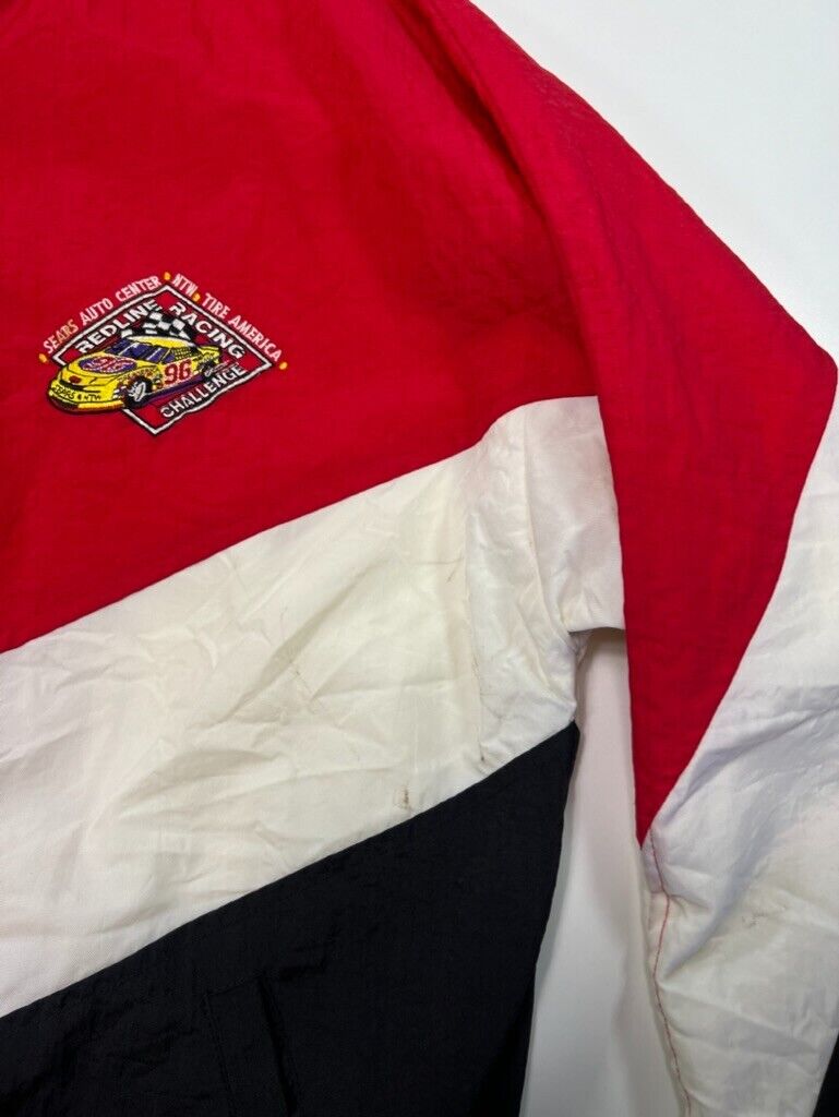 Vintage 90s Sears Auto Center Red Line Racing Challenge Full Zip Jacket Medium