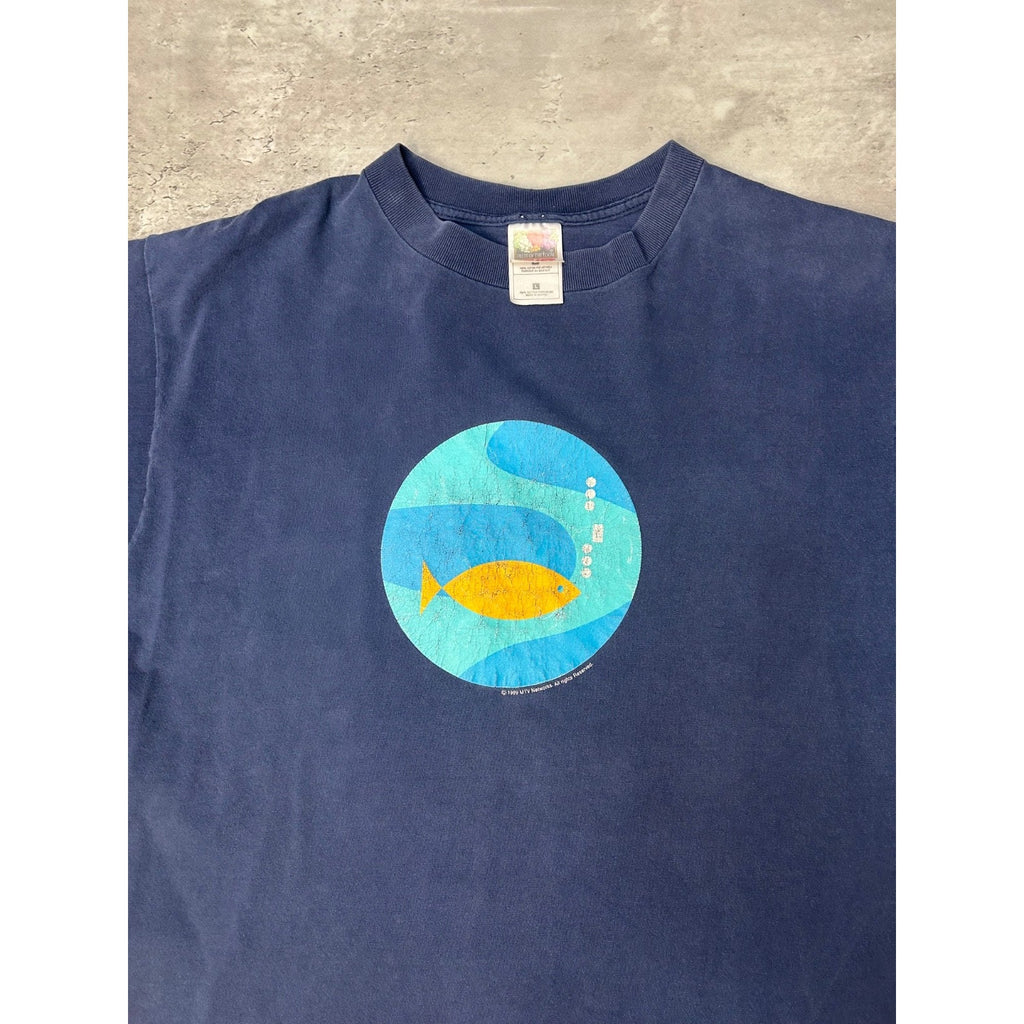Vintage 1999 MTV Spring Break Fish Graphic TV Show T-Shirt Size Large