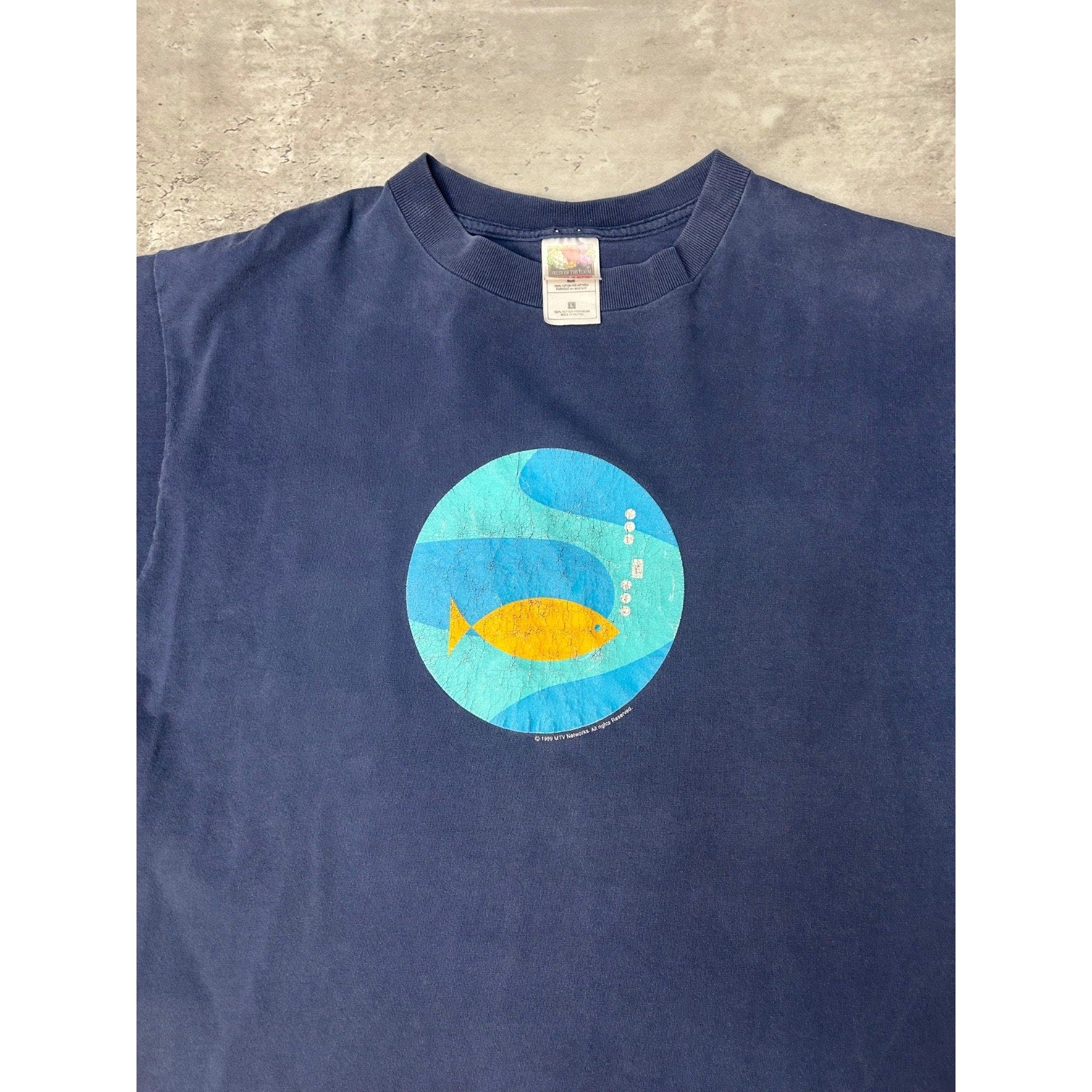 Vintage 1999 MTV Spring Break Fish Graphic TV Show T-Shirt Size Large