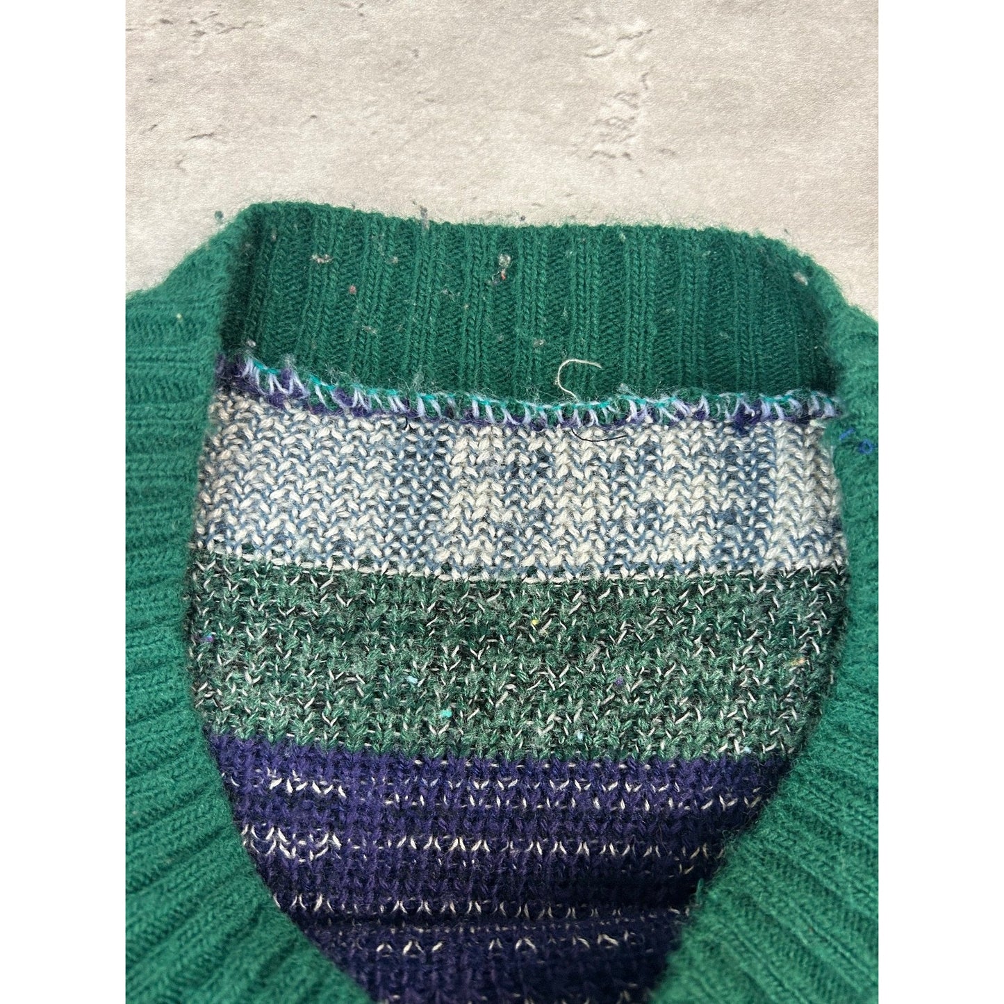 Vintage 90s Checkered Striped Print Pullover Knit Sweater Size Large