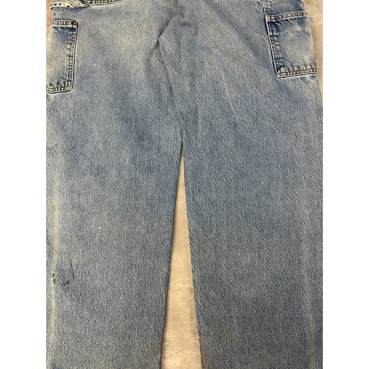 Vintage Carhartt Light Wash Denim Double Knee Carpenter Pants Size 35