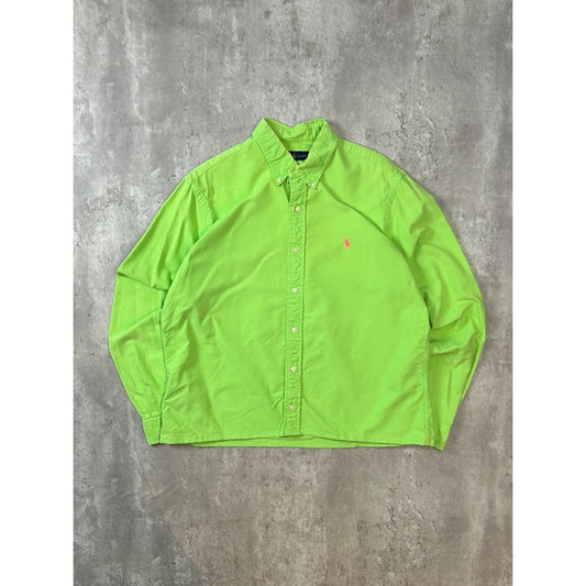 Vintage Polo Ralph Lauren Embroidered Pony Long Sleeve Button Up Shirt Sz Large