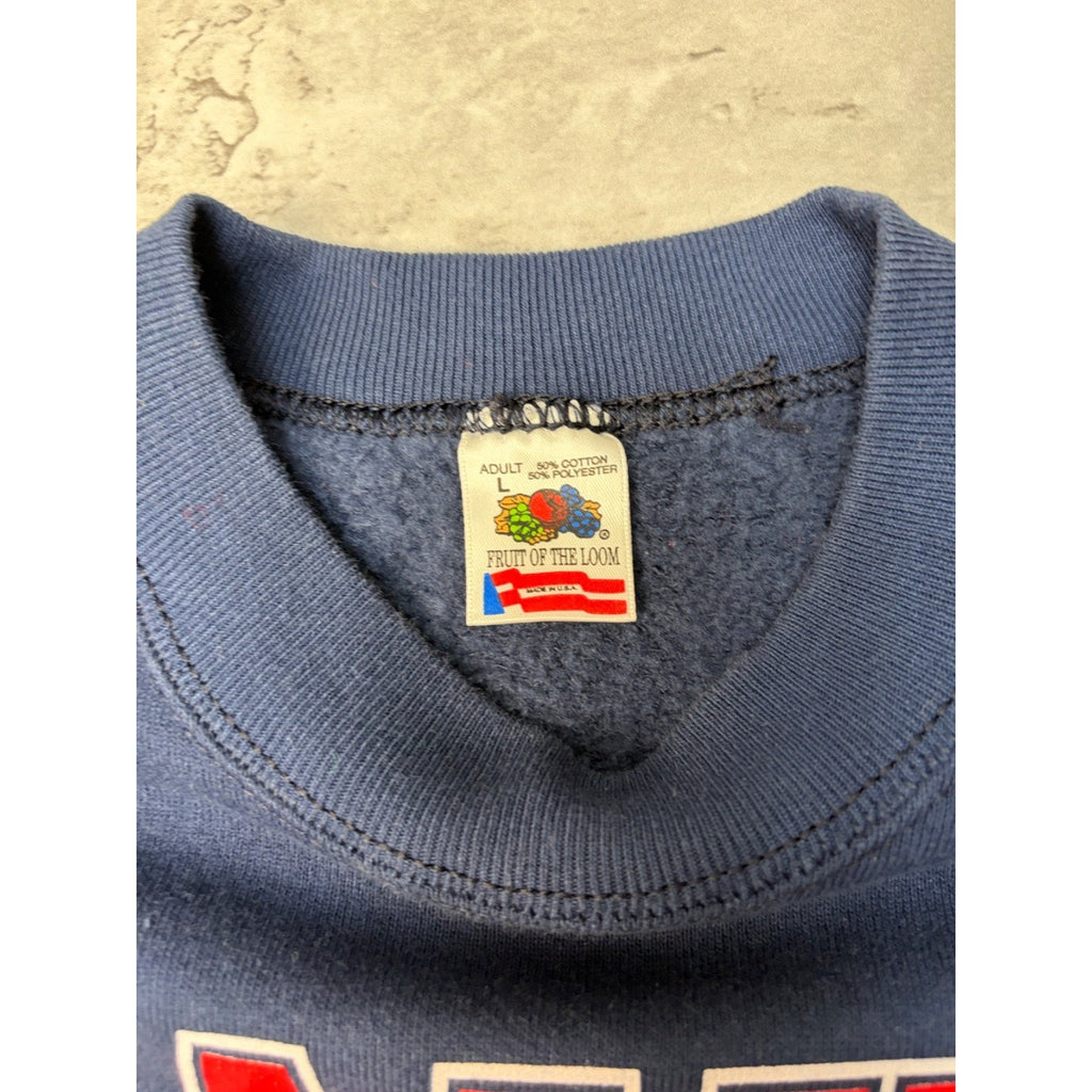 Vintage 90s Maxey Mustangs Collegiate Spellout Graphic Sweatshirt Size Large