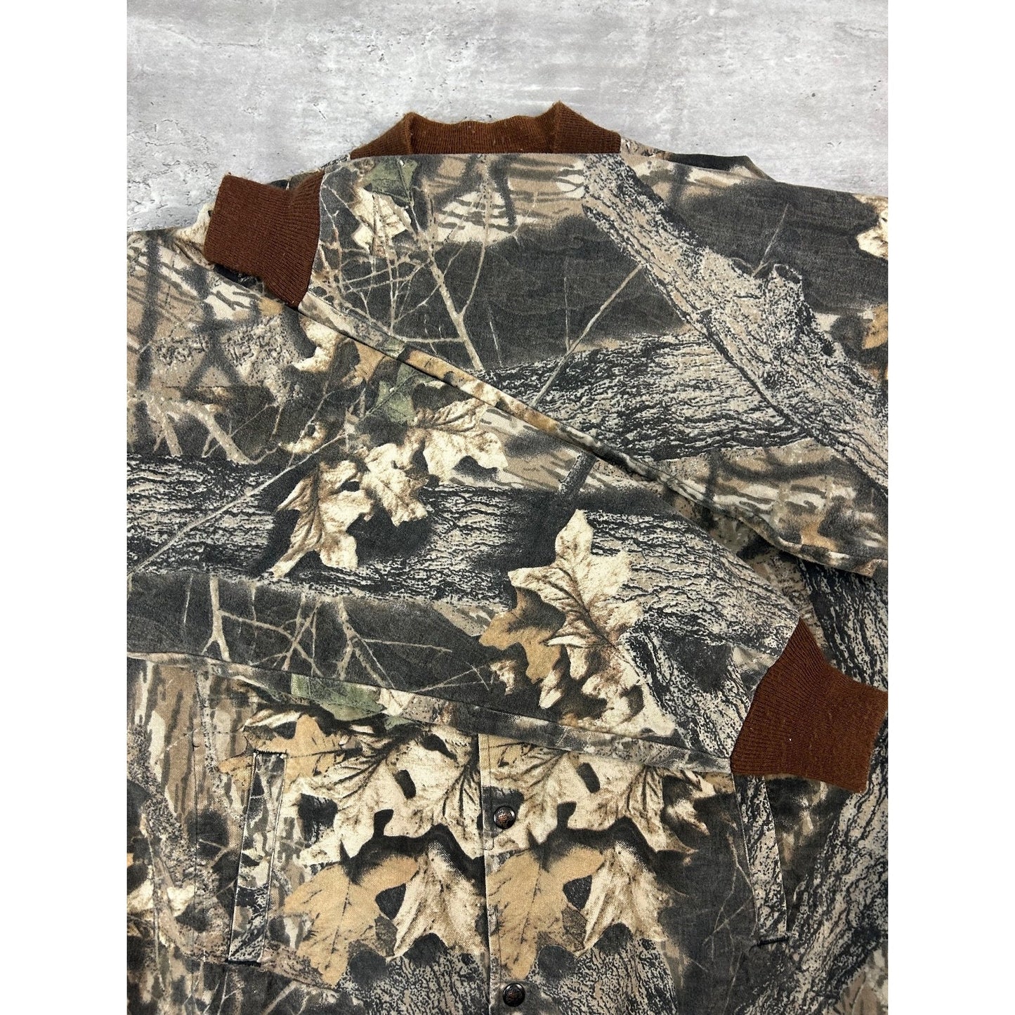 Vintage 80s/90s Mossy Oak Break Up Tree Camo HUnting Bomber Jacket Size 2XL
